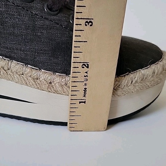 Reef Arvo Sneakers 7 Black Canvas Low Top Lace Up Platform Athleisure Casual - Picture 9 of 11